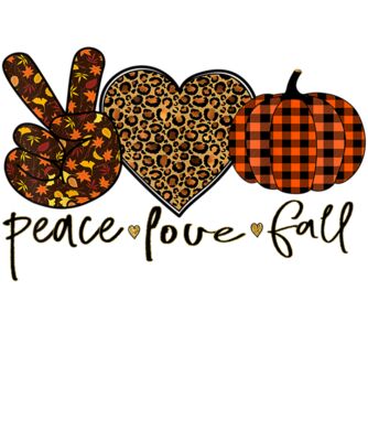 Peace Love Fall Autumn Hand Pumpkin Season Leopard Heart T Shirt