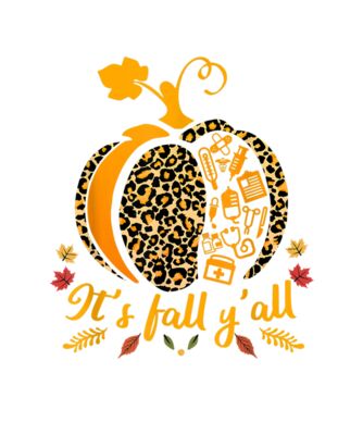 Its Fall Yall Pumpkin Leopard Print Nurse Halloween Gift T Shirt