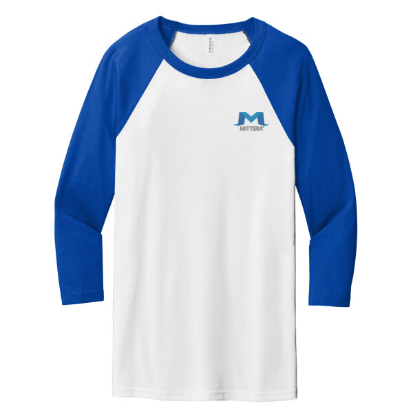BELLA+CANVAS® Unisex 3/4-Sleeve Baseball Tee Thumbnail